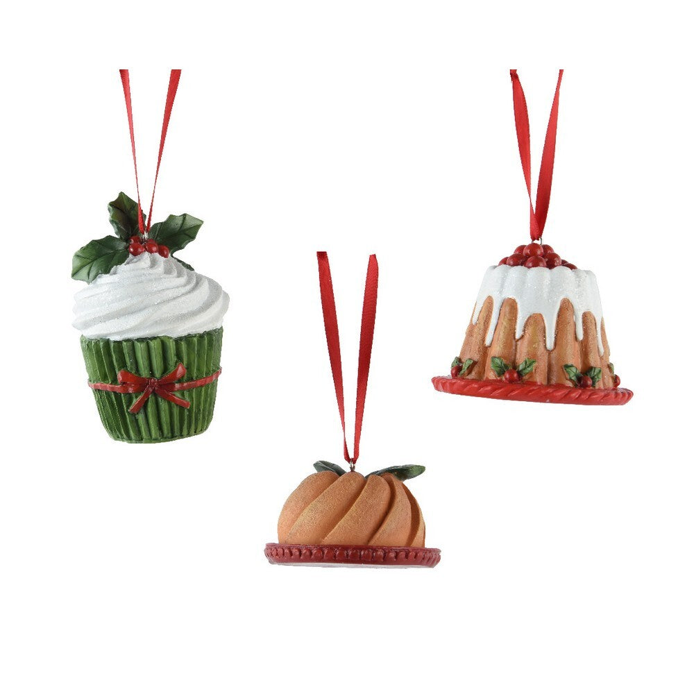 Kaemingk Cake – Polyresin Figurine, Christmas Decoration, Festive Xmas Ornament, Holiday Tabletop Décor, Indoor Home Accent, 1 Piece Assorted Designs