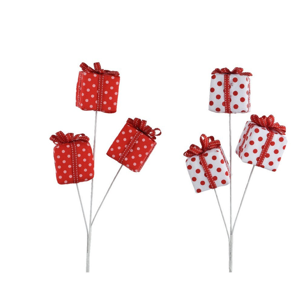 Kaemingk Giftbox on Pick – Foam, Christmas Decoration, Festive Xmas Ornament, Holiday Floral Accessory, Indoor Home Décor, 1 Piece Assorted Designs