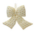 Kaemingk Bow – Polyester Velvet with Gold Spangles, Christmas Decoration, Festive Xmas Ornament, Holiday Tree Accessory, Indoor Home Décor, Ivory, 21cm