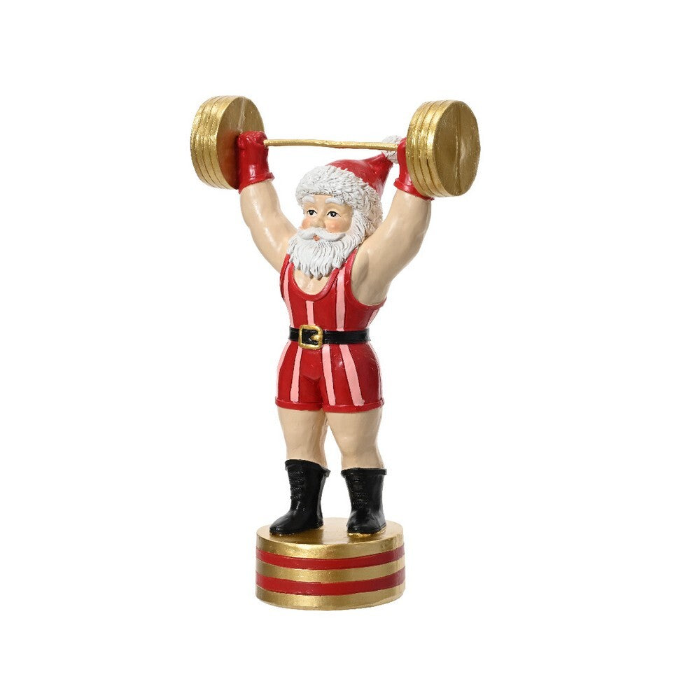 Kaemingk Santa – Polyresin Figurine, 19cm Christmas Decoration, Festive Xmas , Holiday Figurine, Indoor Home Décor, Seasonal Tabletop Display