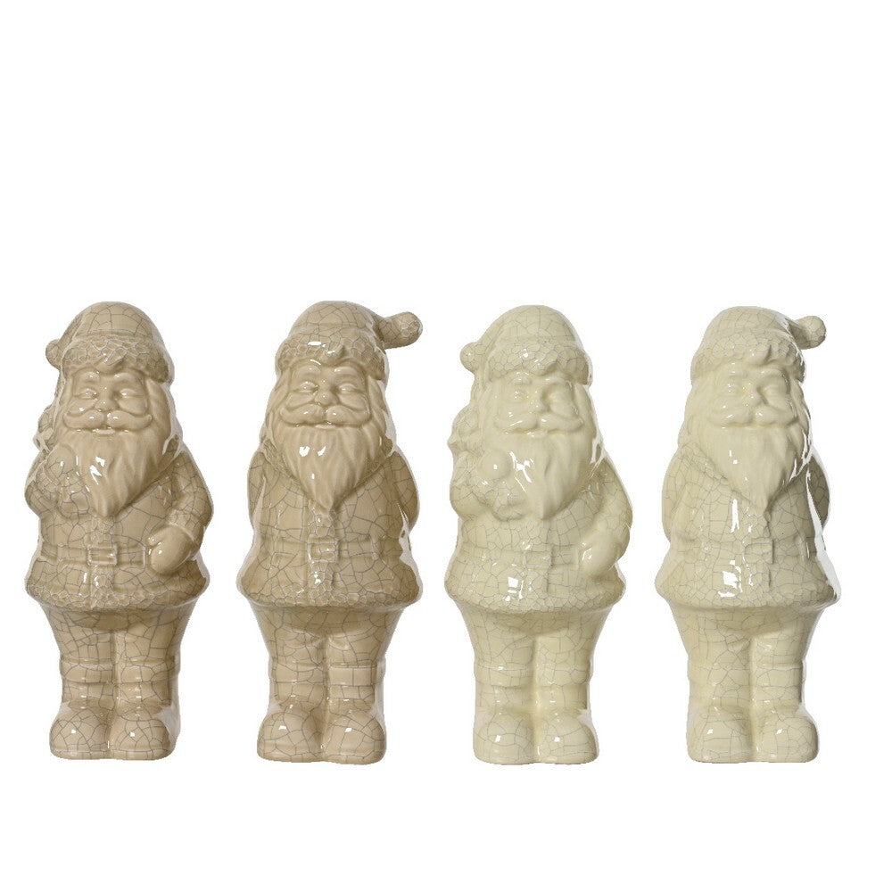 Kaemingk Santa – Dolomite Standing Figurine, Christmas Decoration, Festive Xmas Ornament, Holiday Figurine, Indoor Home Décor, 1 Piece Assorted Designs, 25cm Cream
