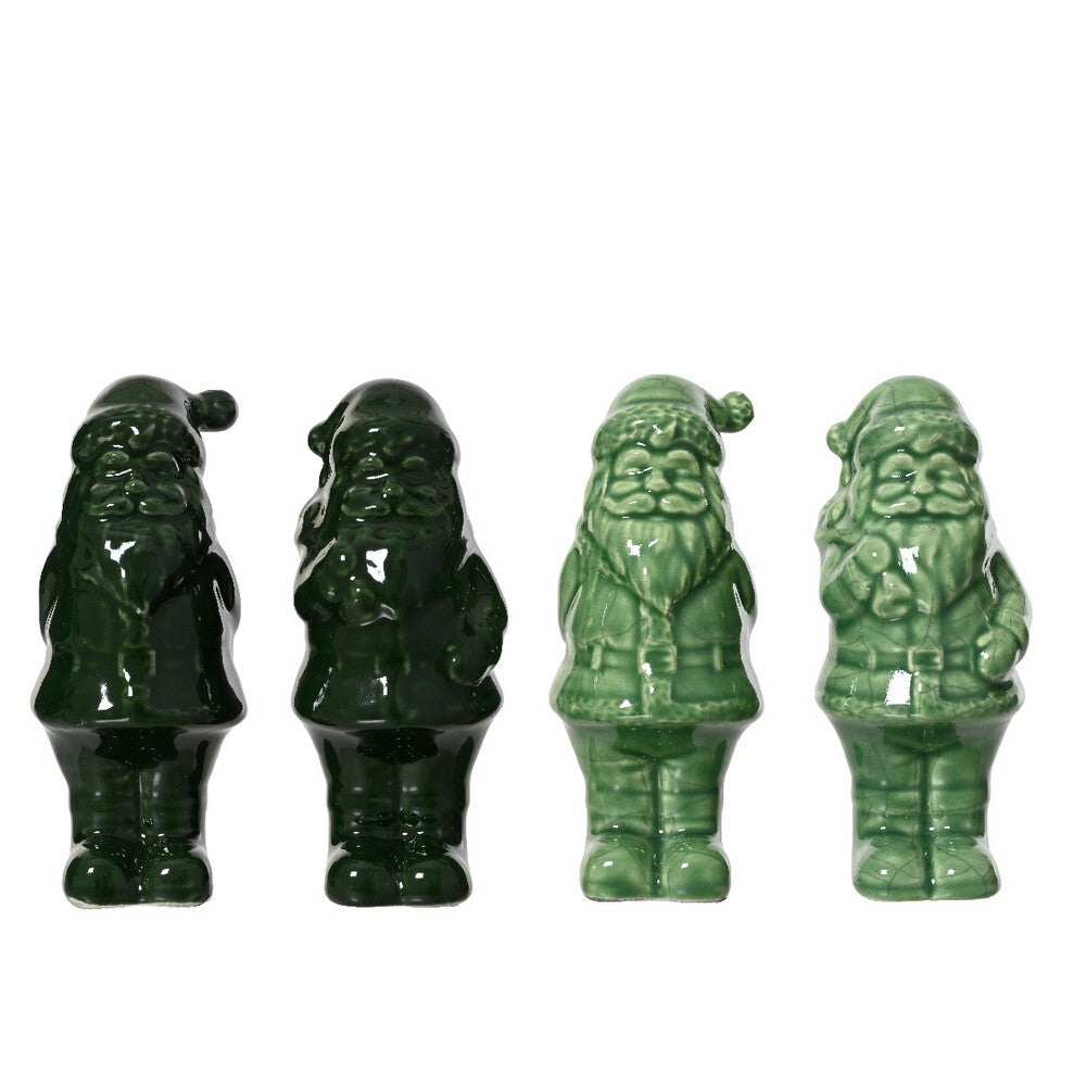 Kaemingk Santa – Dolomite Standing Figurine, Christmas Decoration, Festive Xmas Ornament, Holiday Figurine, Indoor Home Décor, 1 Piece Assorted Designs, 25cm  Green