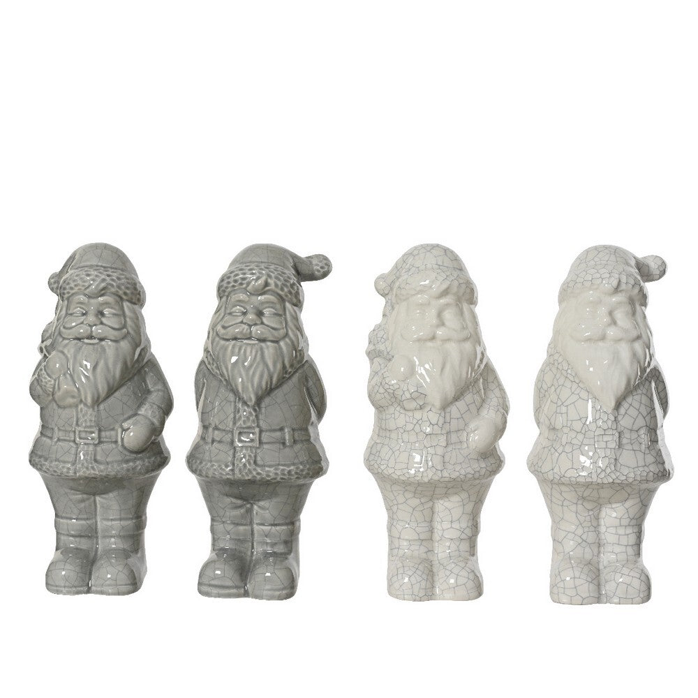 Kaemingk Santa – Dolomite Standing Figurine, Christmas Decoration, Festive Xmas Ornament, Holiday Figurine, Indoor Home Décor, 1 Piece Assorted Designs, 25cm White