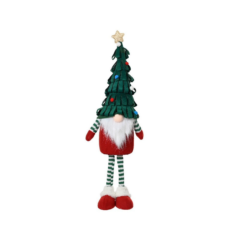 Kaemingk Gnome – Polyester Standing Figurine with Xmas Tree Hat, Green, 65cm Christmas Decoration, Festive Xmas , Holiday Figurine, Indoor Home Décor, Tabletop Display