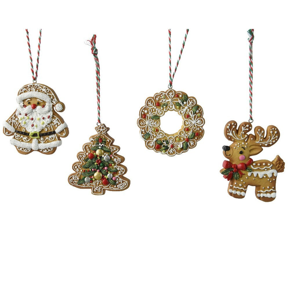 Kaemingk Gingerbread – Polyresin Figurines, Christmas Decoration, Festive Xmas Ornaments, Holiday Figurines, Indoor Home Décor, 1 Piece Assorted Designs