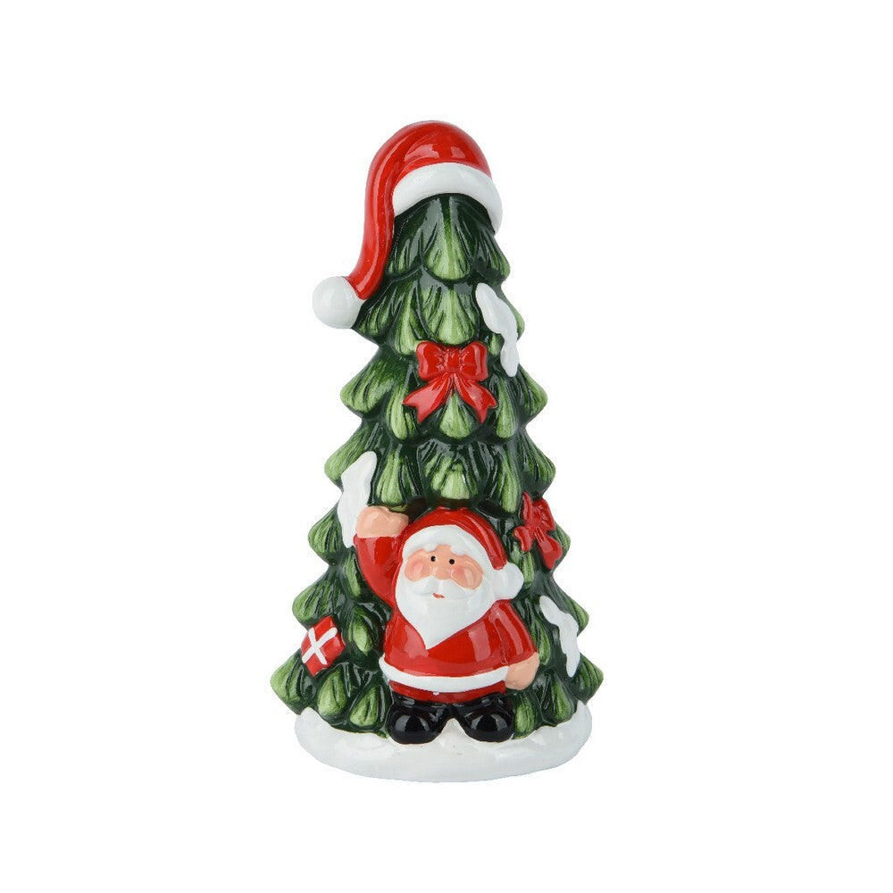 Kaemingk Tree – Terracotta Santa Design, Christmas Decoration, Festive Xmas , Holiday Figurine, Indoor Home Décor, Tabletop Display