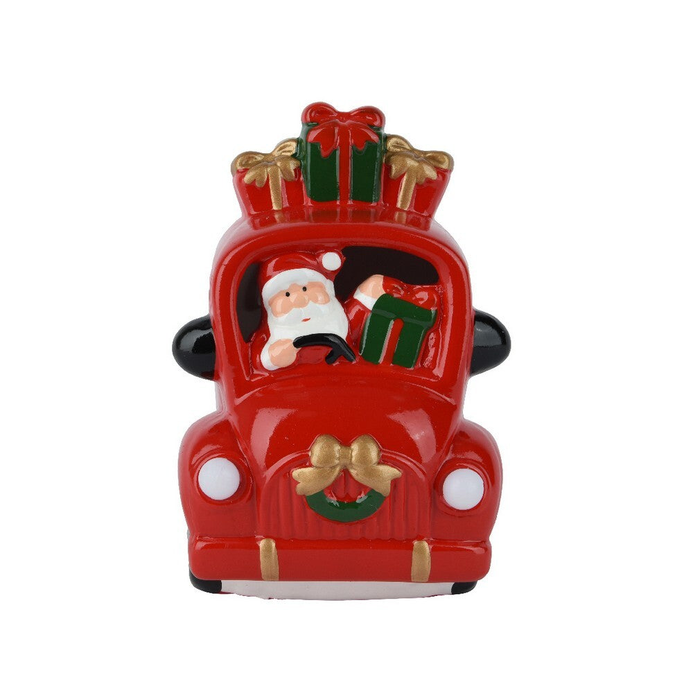 Kaemingk Car – Terracotta Santa Design, Christmas Decoration, Festive Xmas , Holiday Figurine, Indoor Home Décor, Tabletop Display”