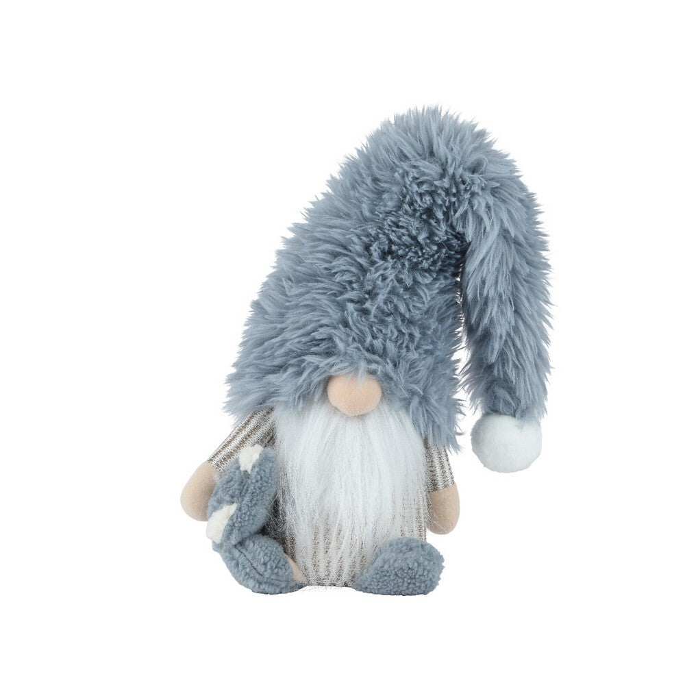 Kaemingk Gnome – Polyester Standing Figurine with Long Sleepy Hat, Blue, 65cm Christmas Decoration, Festive Xmas, Holiday Figurine, Indoor Home Décor, Tabletop Display