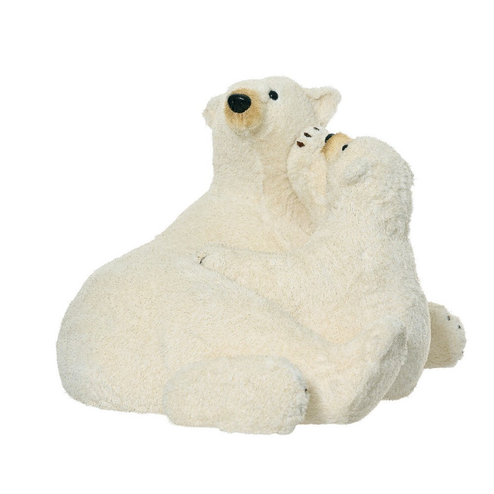 Kaemingk Bear – Polyester Standing Figurine, Cream, Christmas Decoration, Festive Xmas Holiday Figurine, Indoor Home Décor, Tabletop Display-48cm