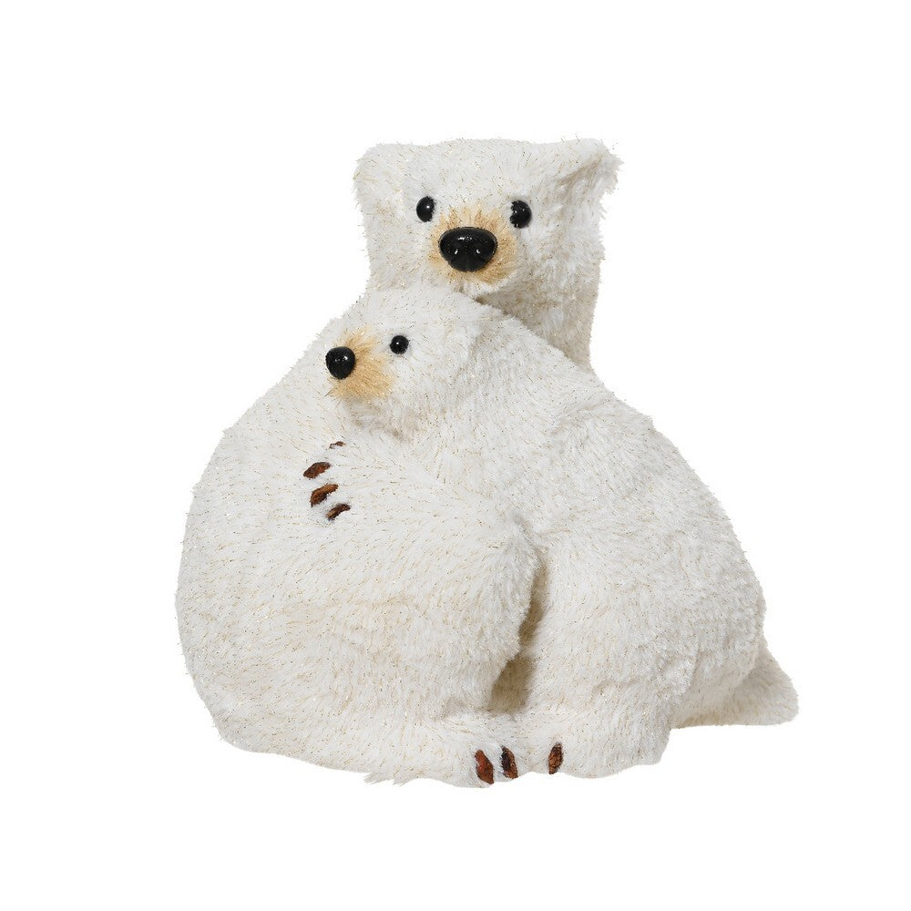 Kaemingk Bear – Polyester Standing Figurine, Cream, Christmas Decoration, Festive Xmas Holiday Figurine, Indoor Home Décor, Tabletop Display-27Cm
