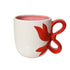 Kaemingk Mug – Dolomite Round Bows Design, Christmas Tableware, Festive Holiday Coffee Cup, Elegant Xmas Serveware, Kitchen & Tabletop Home Décor