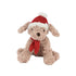 Kaemingk Dog Plush – Red Knitted Scarf, Christmas Holiday Soft Toy, Festive Xmas Decoration, Cute Tabletop & Home Décor, Seasonal Gift Accent
