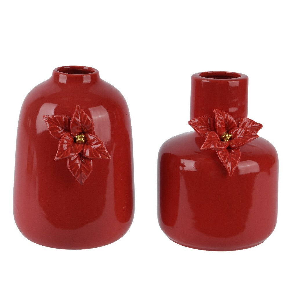 Homesmiths Vase porcelain Red 16Cm