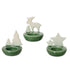 Kaemingk Candleholder – Porcelain Green & White, Christmas Holiday Decoration, Festive Xmas Tabletop & Home Décor, Elegant Seasonal Centerpiece, 1 Piece Assorted Designs