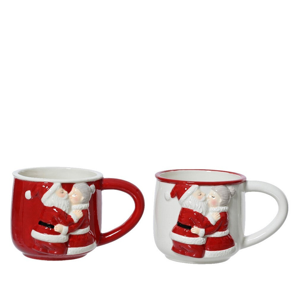 Kaemingk Mug – Red Dolomite, Christmas Holiday Coffee & Tea Cup, Festive Xmas Tableware, Elegant Kitchen Serveware, Seasonal Home Décor, 1 Piece Assorted Designs