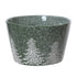 Kaemingk Bowl – Stoneware Round with Reactive Glaze, Tree Embossed Christmas Holiday Tableware, Festive Xmas Dinnerware, Elegant Kitchen & Dining Décor