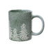 Kaemingk Mug – Stoneware Round with Handle, Reactive Glaze Tree Embossed, Christmas Holiday Coffee & Tea Cup, Festive Xmas Tableware, Elegant Kitchen & Dining Décor