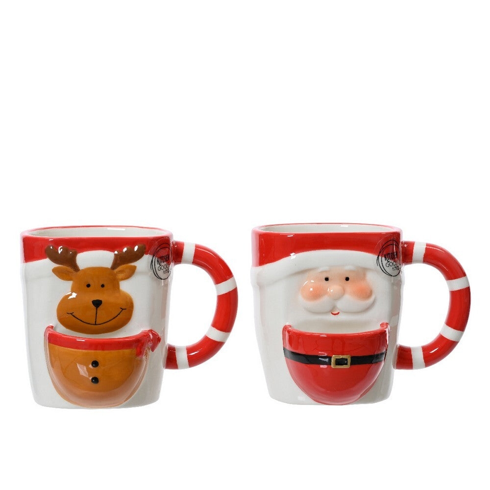 Kaemingk Mug – Ceramic Glazed, Christmas Holiday Coffee & Tea Cups, Festive Xmas Tableware, Elegant Kitchen & Dining Décor, 1 Piece Assorted Designs