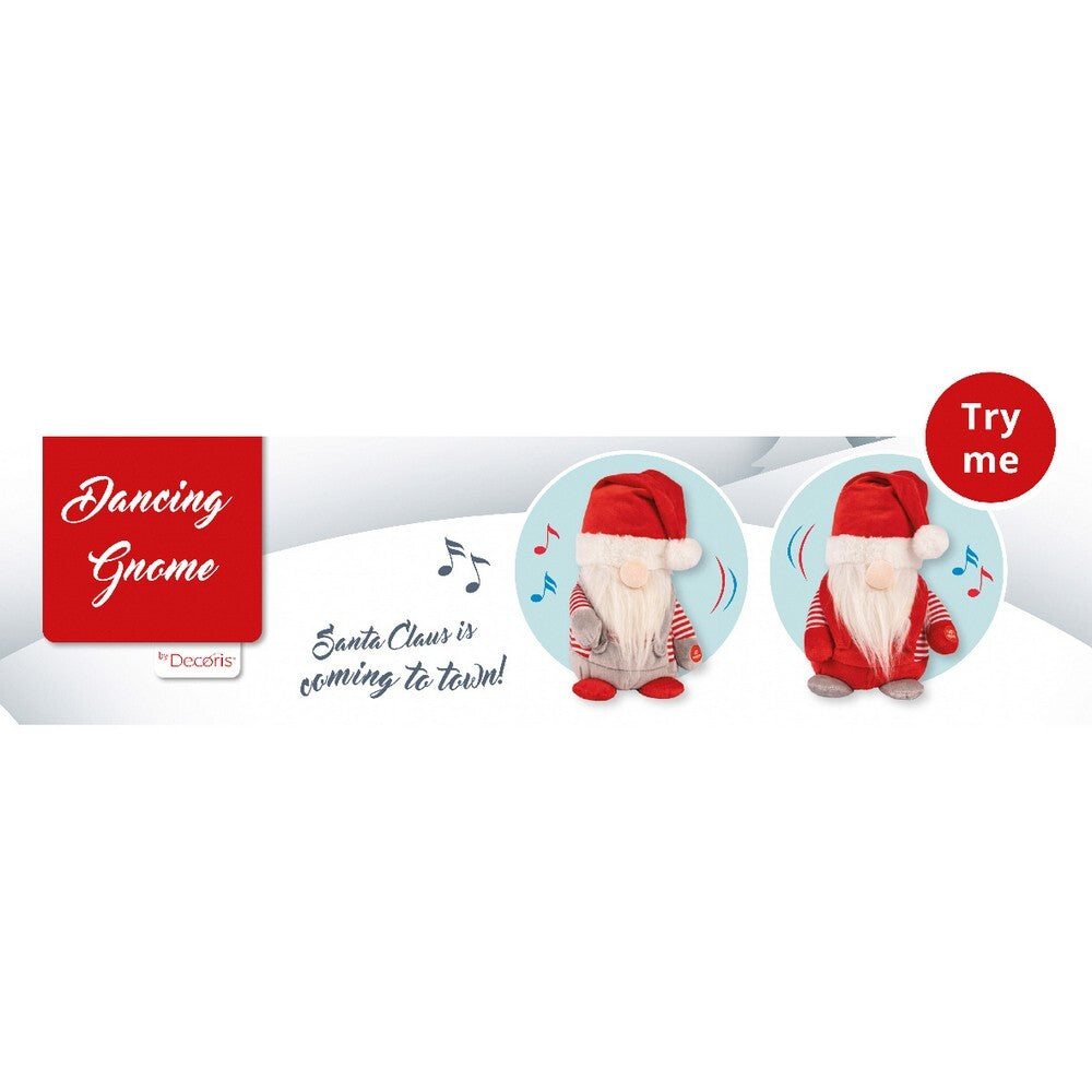 Kaemingk Gnome – Polyester with Red & White Santa Hat, Christmas Holiday Decoration, Festive Xmas Tabletop & Home Décor, Seasonal Figurine Accent, 1 Piece Assorted