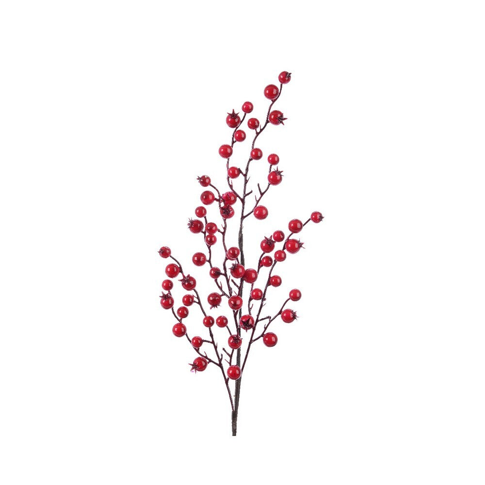 Kaemingk Spray – Foam Lacquer with Red Berries, Christmas Holiday Craft Decoration, Festive Xmas Floral Accent, Seasonal Home & Tabletop Décor