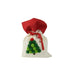 Kaemingk Giftbag – Polyester with Red Ribbon, Christmas Holiday Packaging, Festive Xmas Gift Wrap, Seasonal Home & Tabletop Décor, Holiday Present Accessory