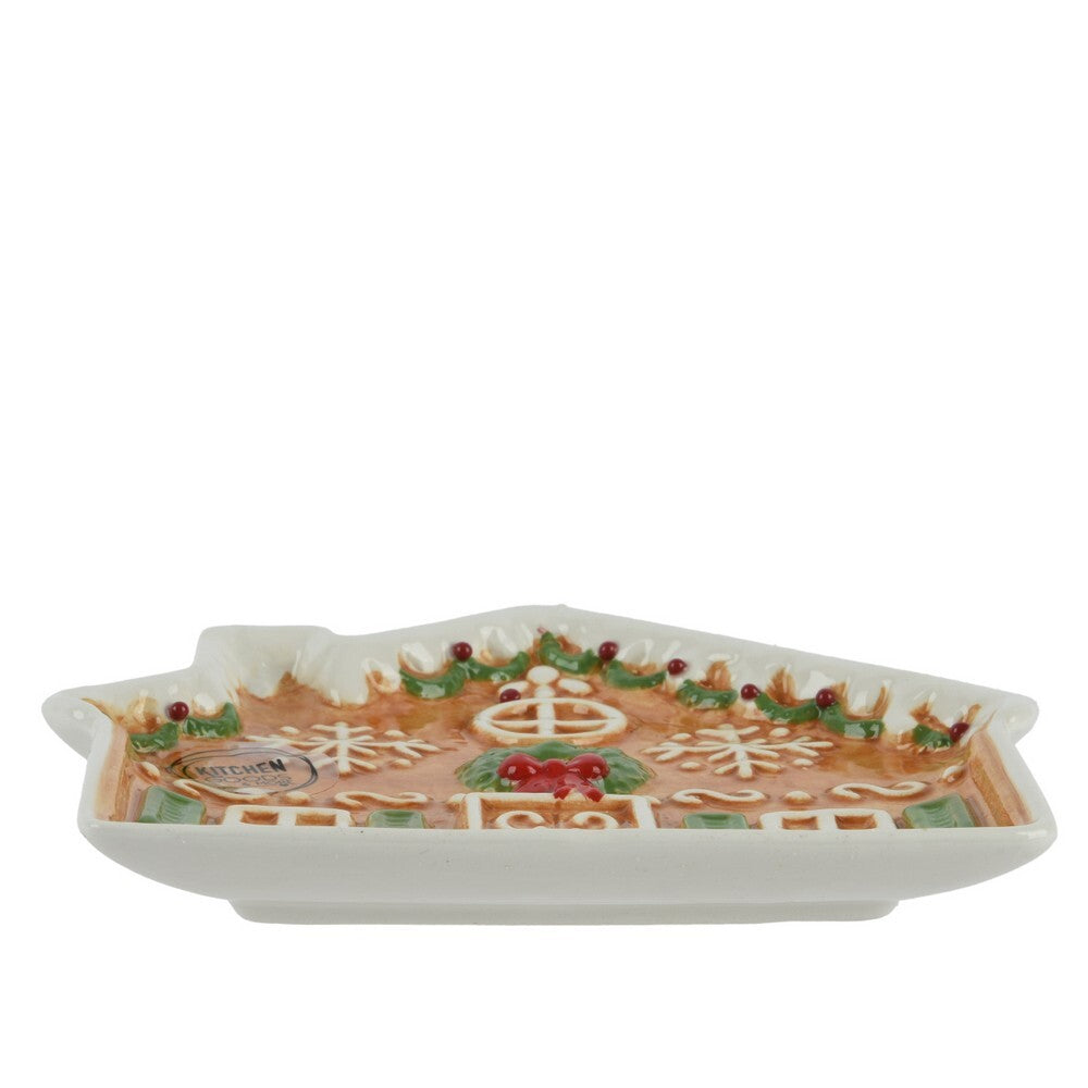 Kaemingk Plate – Shiny Brown Dolomite, Christmas Holiday Tableware, Festive Xmas Dinnerware, Elegant Kitchen & Dining Serveware, Seasonal Home Décor