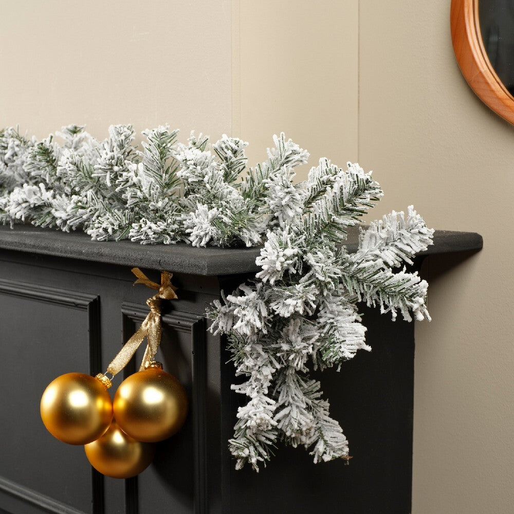 Kaemingk Imperial Garland – Snowy Indoor, Christmas Holiday Decoration, Festive Xmas Home & Tabletop Décor, Winter Seasonal Decorative Accent