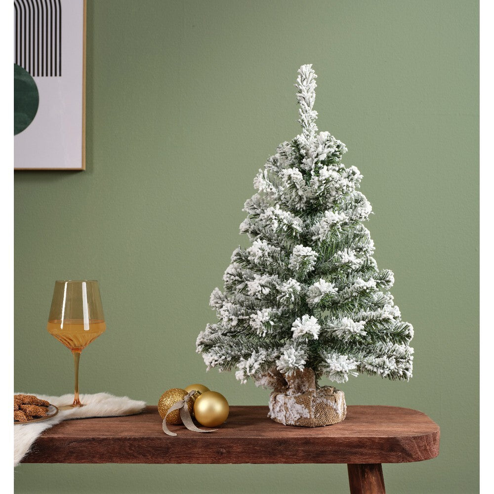 Kaemingk Imperial Mini Tree – Snowy Indoor Christmas Decoration, Festive Xmas Tabletop & Home Décor, Seasonal Winter Accent, Holiday Miniature Tree
