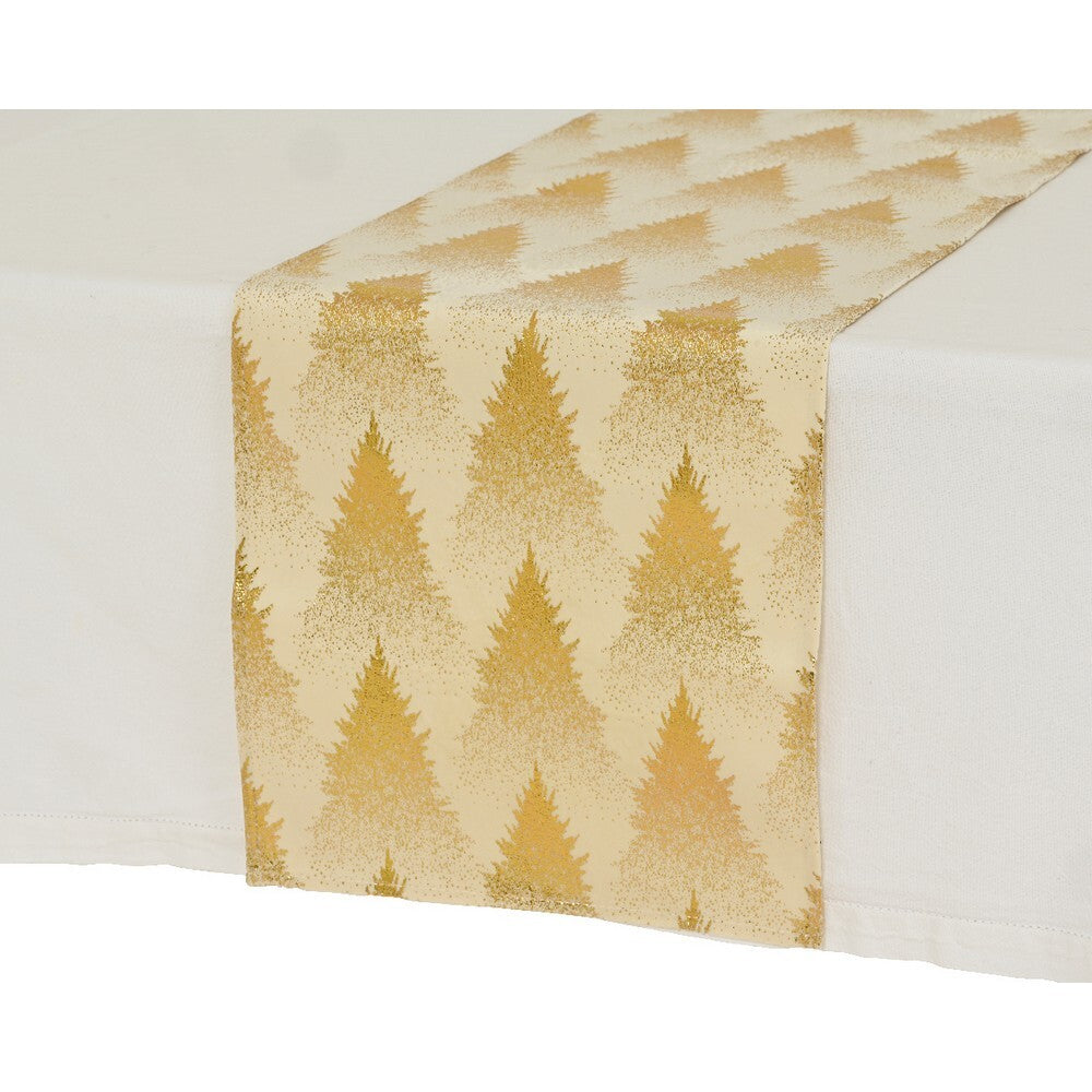 Kaemingk Tablerunner – Polyester with Gold Foil, 5cm, Christmas Holiday Table Décor, Festive Xmas Dining, Seasonal Home & Tabletop Decoration, 1 Piece Assorted Design