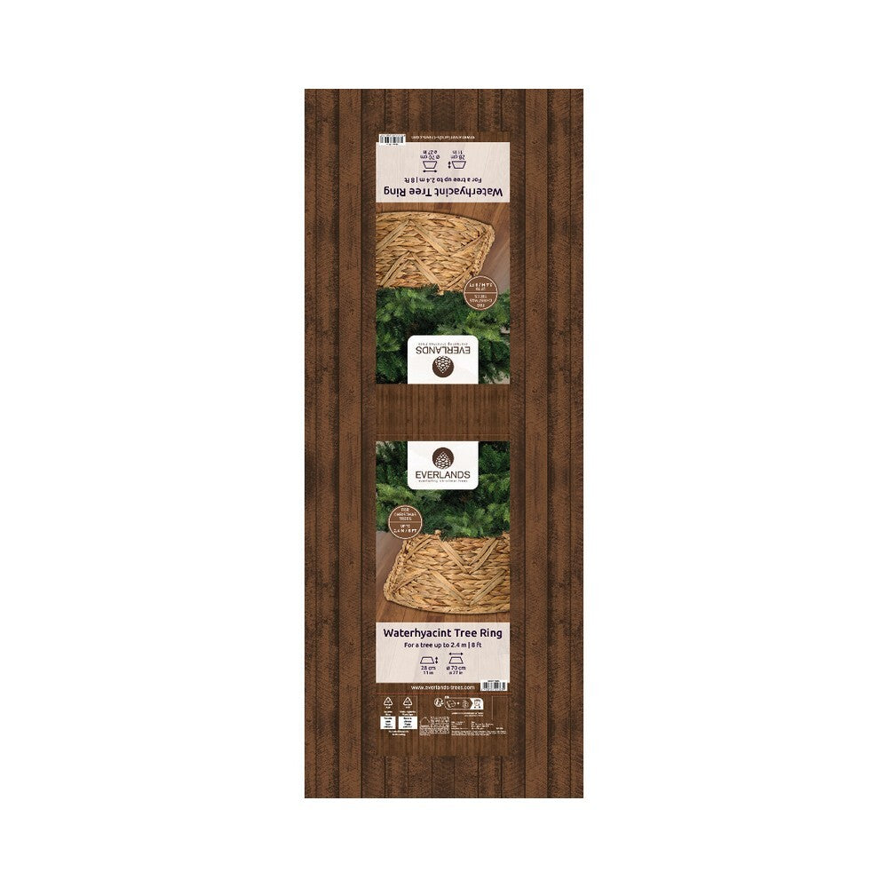 Kaemingk Tree Ring – Water Hyacinth, 70cm, Christmas Holiday Decoration, Festive Xmas Tree Base, Seasonal Home & Tabletop Décor, Natural Woven Tree Collar