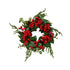 Kaemingk Wreath – Red Apples & Red Berries, Polyester with Foam Accents, Christmas Holiday Decoration, Festive Xmas Indoor Tabletop & Home Décor, Seasonal Decorative Accent