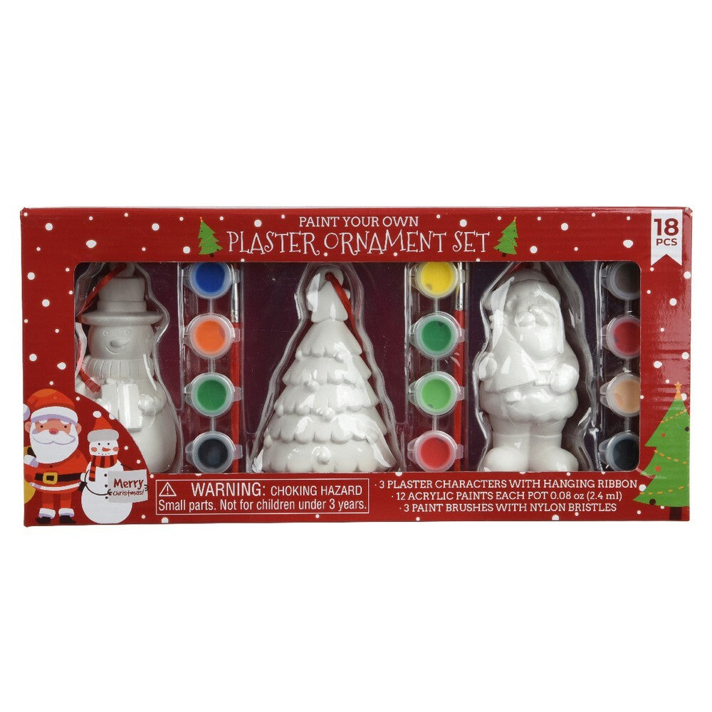 Kaemingk Paint Set – 12-Color Plastic Painting Set, Christmas Holiday Craft Supplies, Festive Xmas Art Kit, Seasonal Creative Activity for Kids and Adults