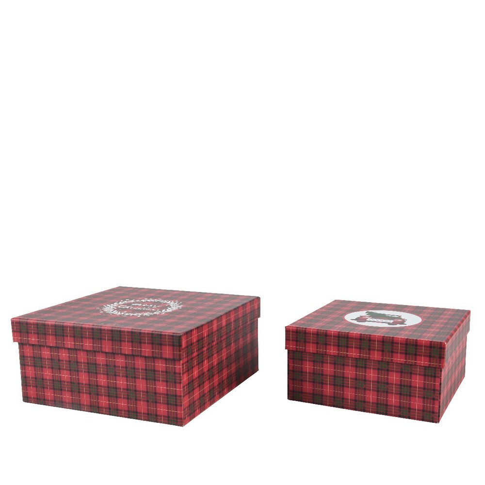 Kaemingk Paper Box – Christmas Holiday Storage Box, Festive Xmas Gift Packaging, Seasonal Home Organization, Decorative Holiday Storage Container