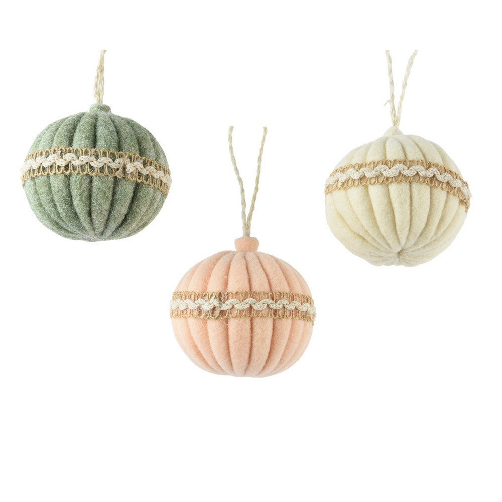 Kaemingk Bauble – Polyester, Christmas Holiday Decoration, Festive Xmas Tree Ornament, Seasonal Home Décor Accent, 1 Piece Assorted Colors