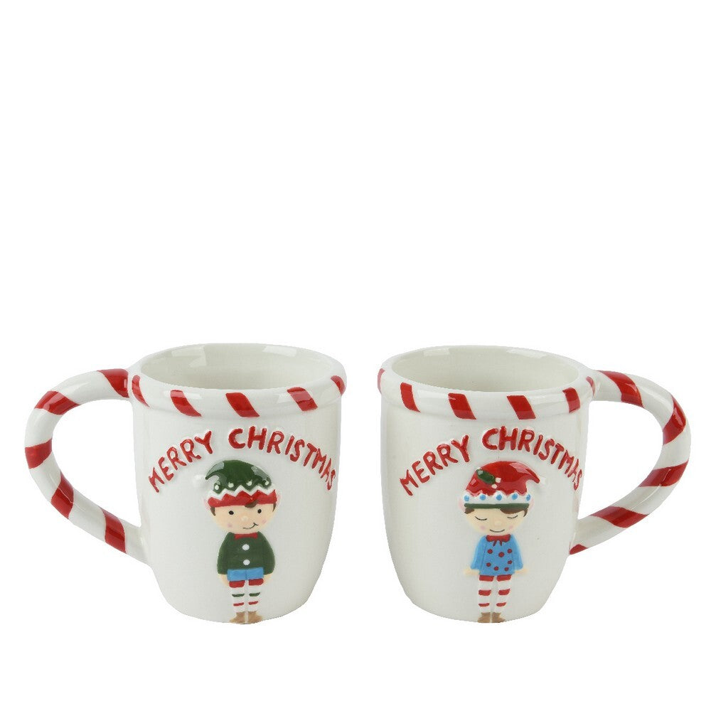 Kaemingk Mug – Dolomite Shiny, 10cm, Christmas Holiday Drinkware, Festive Xmas Tableware, Seasonal Kitchen & Home Décor, 1 Piece Assorted Colors