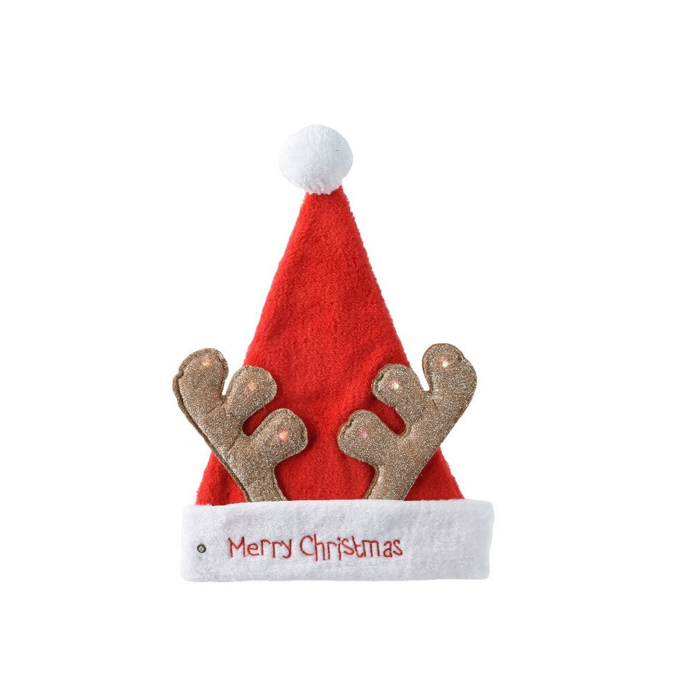 Kaemingk Hat – Polyester with Reindeer Antlers, Christmas Holiday Costume Accessory, Festive Xmas Party Wear, Seasonal Home Décor or Tabletop Accent