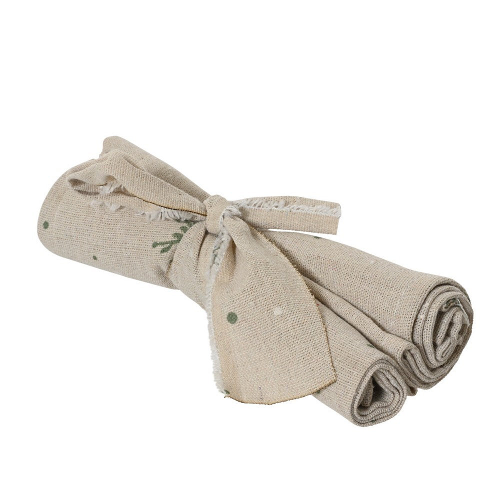 Kaemingk Napkin – Polyester Cotton with Printed Snowflake Pattern, Christmas Holiday Table Linen, Festive Xmas Dining Accessory, Seasonal Home Décor Accent