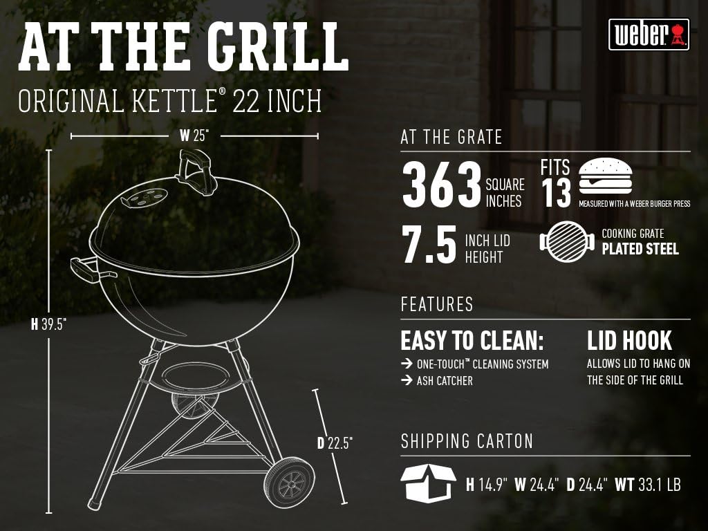 Weber® Original Kettle Charcoal Grill 22" Black