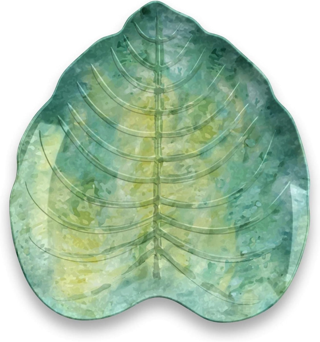 Tarhong Tropical Leaf Green Bamboo, Platter 7.25 x 15 Inch