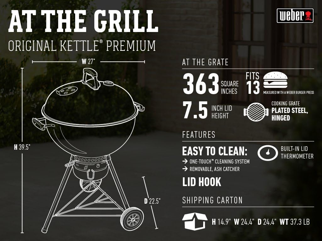 Weber® 22in Original Kettle Premium Charcoal Grill 22" Copper