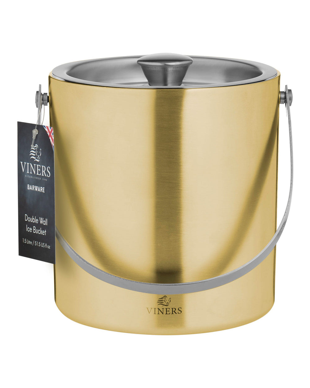 Viners Barware 1.5 Liter Gold Double Wall Ice Bucket