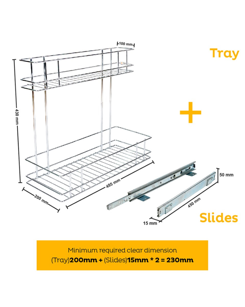 Stainless Steel Tansel Detergent Pull Out Tray -  L 100 X H 430 X W 485 Mm