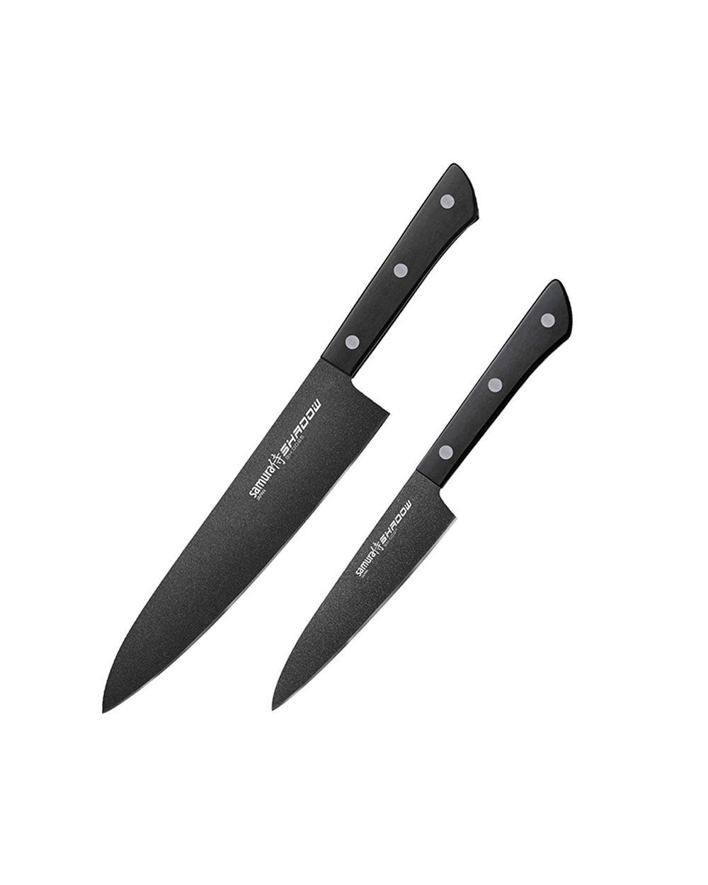 Samura Shadow Set of 2 Kitchen Knives with Black Non Stick Coating