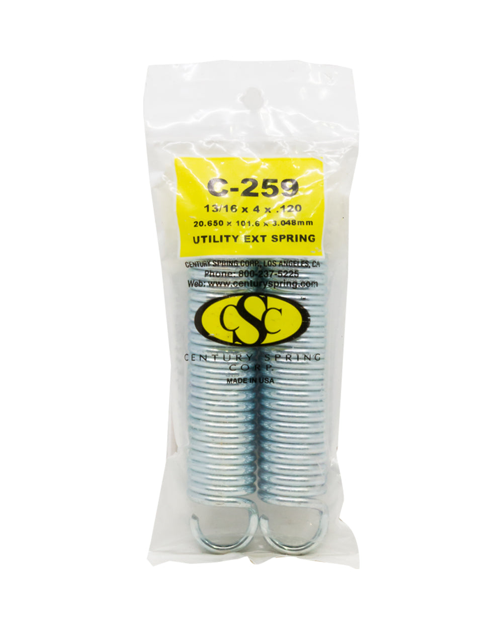 Utility Extension Spring 20.65 x 101.6 x 3.048 mm