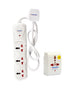 Terminator 3 Way Universal Extension Socket, 2 Meter Cable + 3 Way Multi Adaptor