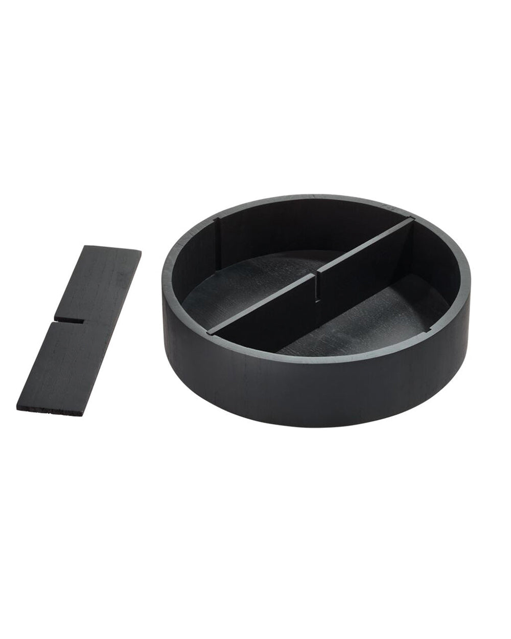 The Home Edit Divided Turntable with Removable Divider 12 inch Matte Black