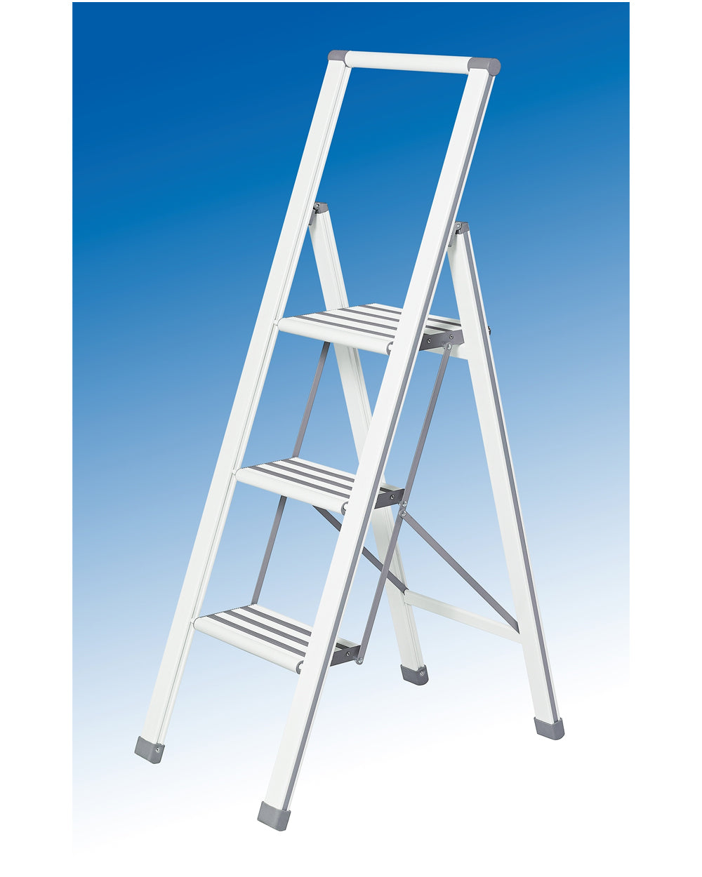 Wenko Folding 3 Step Aluminum Ladder White