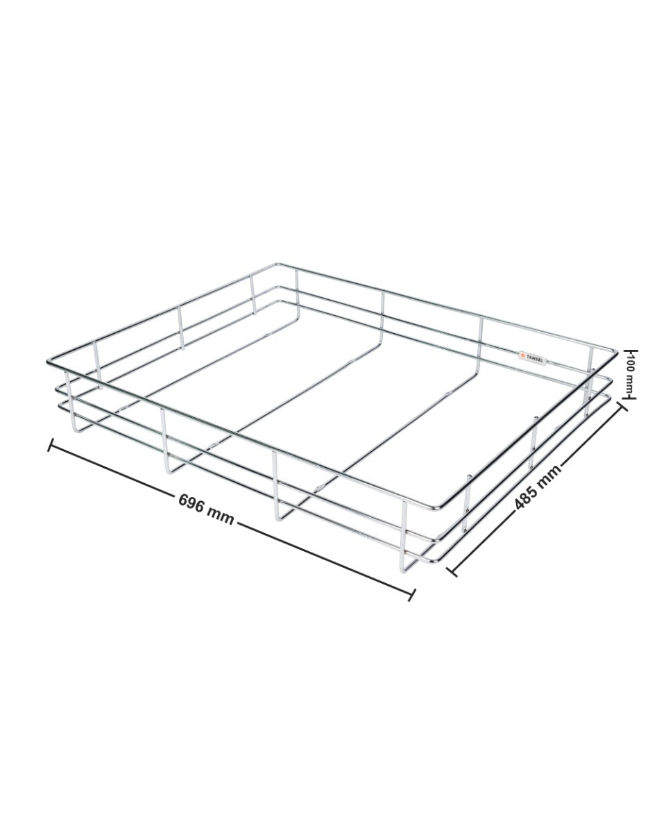 Tansel Wardrobe Pull Out Drawers with Slides L 696 x 100 x W 485 mm