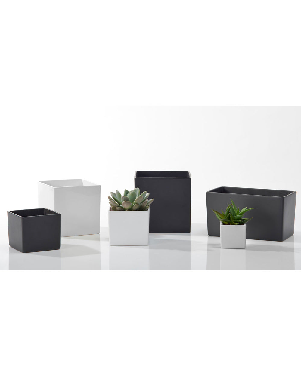 SK Latina Square Flower Pot 15cm Anthracite
