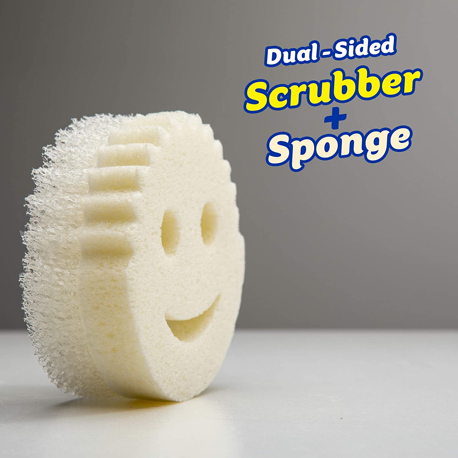 Scrub Daddy Scrub Mommy, Dual-Sided Scrubber & Sponge, Dye/Scratch Free White